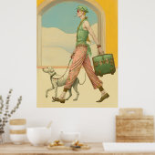 FD2 Koffer Kleurrijke Boho MAN Hond 33 Poster (Keuken)