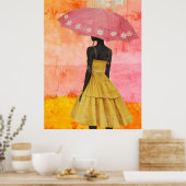 *~* FD2 Levendige Tropische Zwarte Godinnen 7 Pet Poster (Keuken)