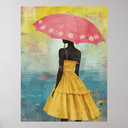 *~* FD2 Levendige Tropische Zwarte Godinnen Pet 7 Poster (Voorkant)