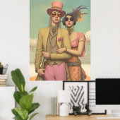 *~* FD2 Liefde Romantische Retro Boho Paar 18 Poster (Thuiskantoor)