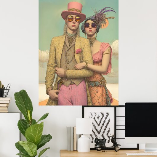 *~* FD2 Liefde Romantische Retro Boho Paar 18 Poster (Thuiskantoor)