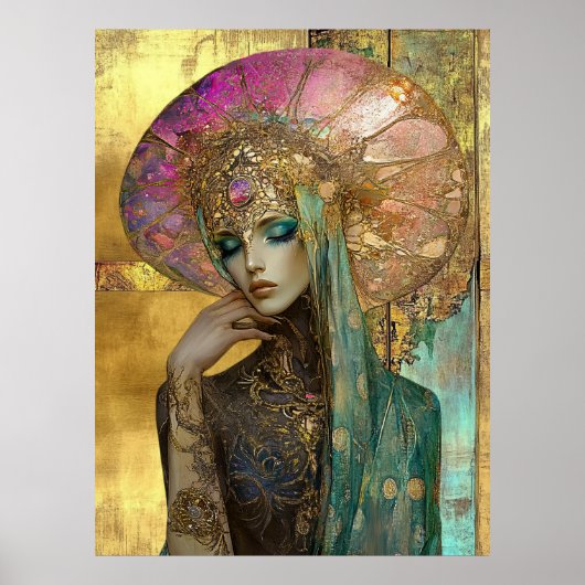*~* FD2 Ornate Nouveau Fantasy Ethereal Woman  13 Poster (Voorkant)