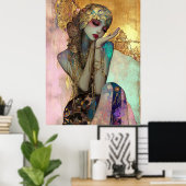 *~* FD2 Ornate Nouveau Fantasy Ethereal Woman  34 Poster (Thuiskantoor)