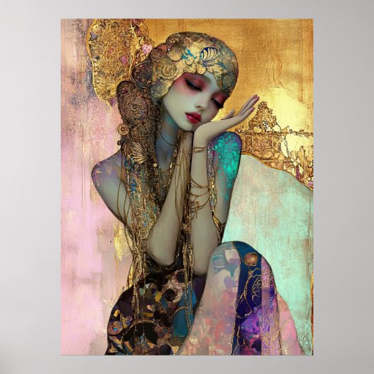 *~* FD2 Ornate Nouveau Fantasy Ethereal Woman  34 Poster (Voorkant)