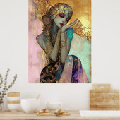*~* FD2 Ornate Nouveau Fantasy Ethereal Woman  34 Poster (Keuken)