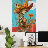 *~* FD2 Retro Bloemen Herfst Meisje Herfst Pet 20 Poster (Thuiskantoor)