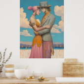 *~* FD2 Retro Love Romantische Boho Paar 20 Poster (Keuken)
