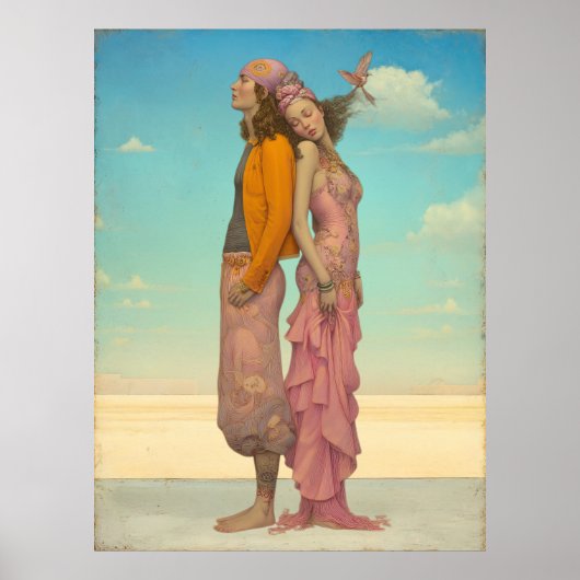 *~* FD2 Retro Love Romantische Boho Paar 22 Poster (Voorkant)