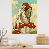 FD2 Retro Whimsical Meisjeskunst Vintage Bloemmoti Poster (Keuken)