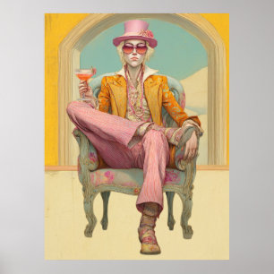 *~* FD2 Stijlvolle Eclectische Boho MAN Cocktail 2 Poster