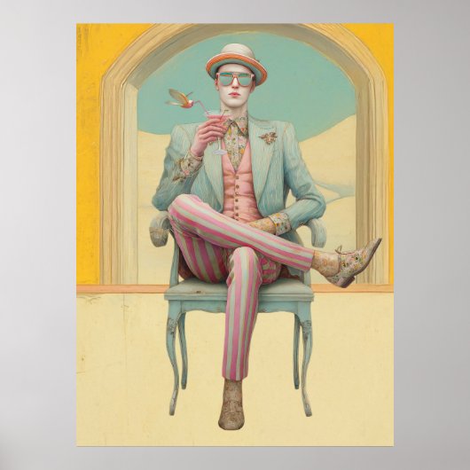 *~* FD2 Stijlvolle Young Boho MAN Cocktail 27 Poster (Voorkant)