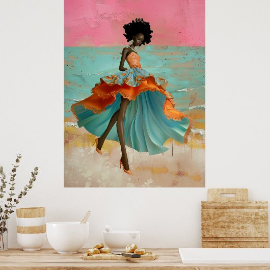 *~* FD2 Tropische GODIN Zwarte Vrouw Levendig 39 Poster (Keuken)