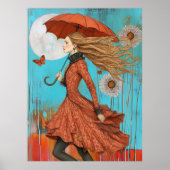 *~* FD2 UMBRELLA Fall Girl Autumn Retro 28 Poster (Voorkant)