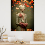 *~* FD2 Woman 7 Surreal Floral White Dove Poster (Keuken)