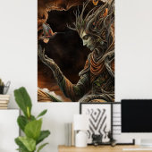 *~* FD3 29 Mystiek MAN Earth Keeper HummingBird Poster (Thuiskantoor)