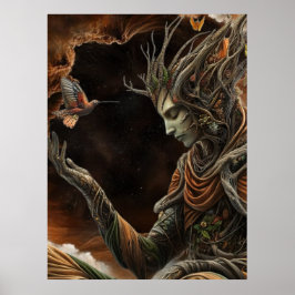 *~* FD3 29 Mystiek MAN Earth Keeper HummingBird Poster