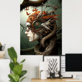 * FD3 Earth Keeper NATUUR VROUW Guardian 7 Poster (Thuiskantoor)