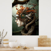 * FD3 Earth Keeper NATUUR VROUW Guardian 7 Poster (Keuken)