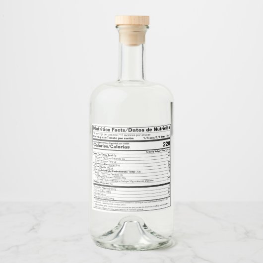 FDA Compliant Tweetalige Voedingsfeiten Etiket (Voorkant)