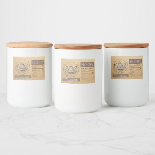 FDA-conform honingetiket van levensmiddelenkwalite Voedselcontainer Etiket (Flessen)