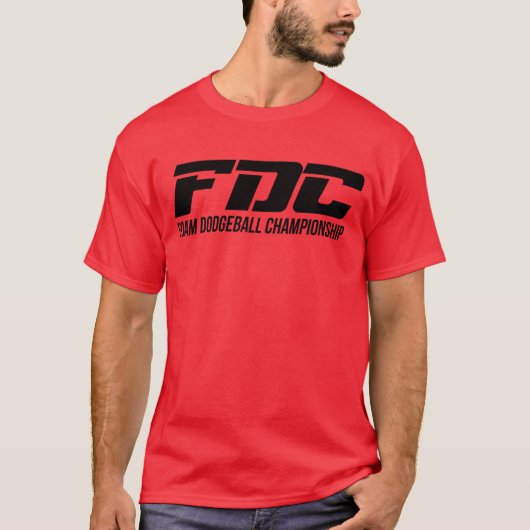 FDC Schuim Dodgeball-kampioenschap Logo T-Shirt (Voorkant)