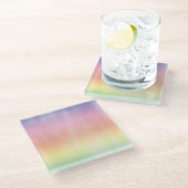 Fde regenboogwas glazen onderzetter (Schuin)