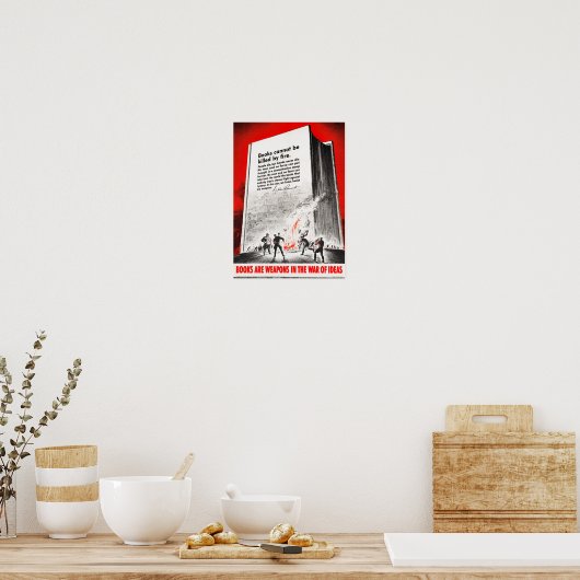 FDR Citaat Boekbranden - WW2 1942 Poster (Keuken)