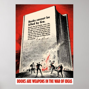 FDR Citaat over het branden van boeken Poster