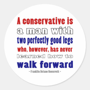 FDR definieert conservatieven donkerder Ronde Sticker