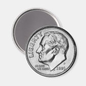 FDR Dime Coin magneet. Magneet (Voorkant / Achterkant)