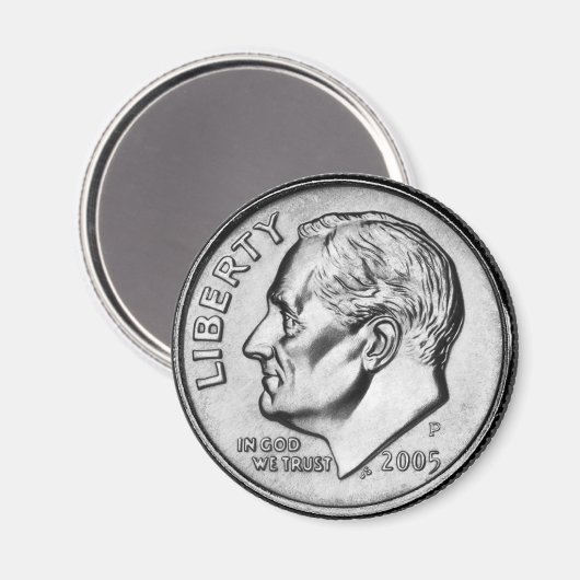 FDR Dime Coin magneet. Magneet (Voorkant / Achterkant)