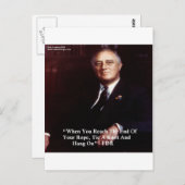 FDR & hang aan rope Quote Briefkaart (Voorkant / Achterkant)