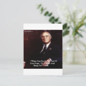FDR & Hou het touw vast Citaat Briefkaart (Staand voorkant)