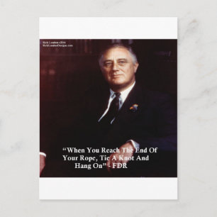 FDR & Hou het touw vast Citaat Briefkaart