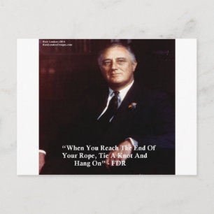 FDR & Hou het touw vast Citaat Briefkaart
