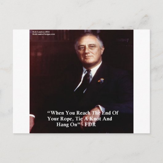 FDR & Hou het touw vast Citaat Briefkaart (Voorkant)