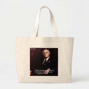 FDR & Hou het touw vast Citaat Grote Tote Bag
