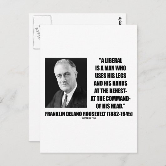 FDR Liberal gebruikt benen en handen op verzoek va Briefkaart (Voorkant / Achterkant)