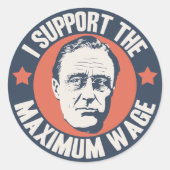 FDR maximumloon Ronde Sticker (Voorkant)