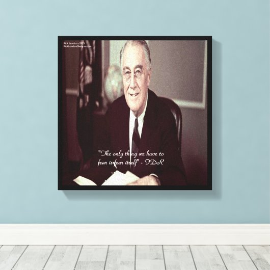 FDR & niets om de Druk van het Citaat Canvas te vr (Insitu (Houten vloer))