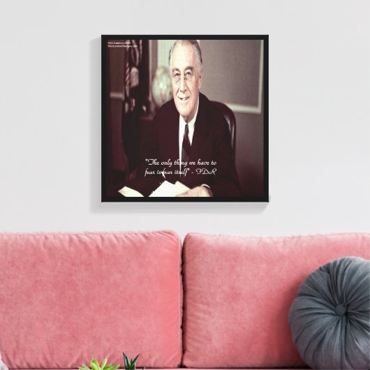 FDR & niets om de Druk van het Citaat Canvas te vr (Insitu (Woonkamer))