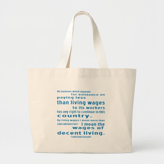 FDR over lonen Grote Tote Bag (Voorkant)