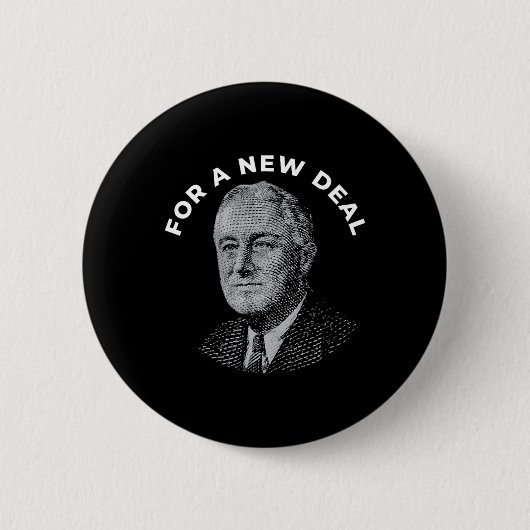 Fdr President Franklin Roosevelt New Ronde Button 5,7 Cm (Voorkant)