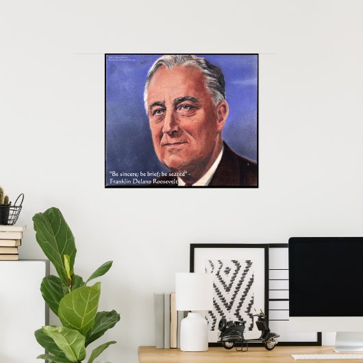 FDR (Roosevelt) "Be Brief" Posters van het Wisdom  (Thuiskantoor)
