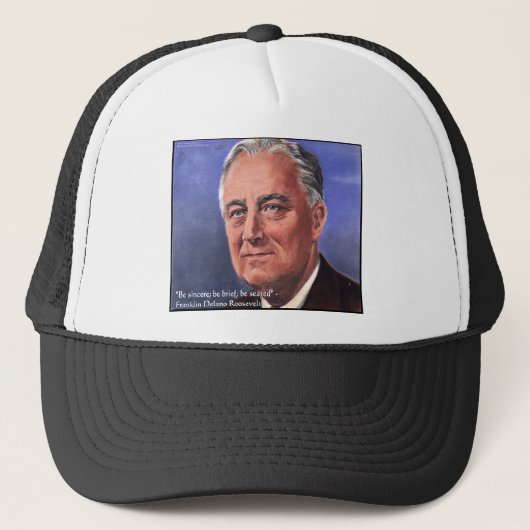 FDR (Roosevelt) "Be Brief" wiegencitaat Gifts Trucker Pet (Voorkant)