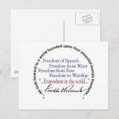 FDR Vier Vrijheden Briefkaart (Voorkant / Achterkant)