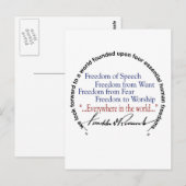 FDR Vier Vrijheden Briefkaart (Voorkant / Achterkant)