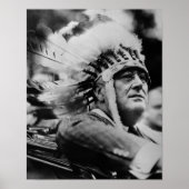 FDR Wearing Native American War Bonnet - 1932 Poster (Voorkant)