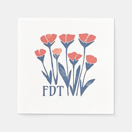 FDT Bloemengroen Subtiel Vrouwelijk Boho Anti-Trum Servet (Voorkant)