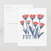 FDT Bloemengroene Fijne Vrouwelijke Boho Anti-Trum Aankondigingskaart (Voorkant / Achterkant)